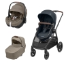 Conjunto Zelia³ Graphite Pebble Pro 2 e alcofa Sense Truffle da Maxi Cosi